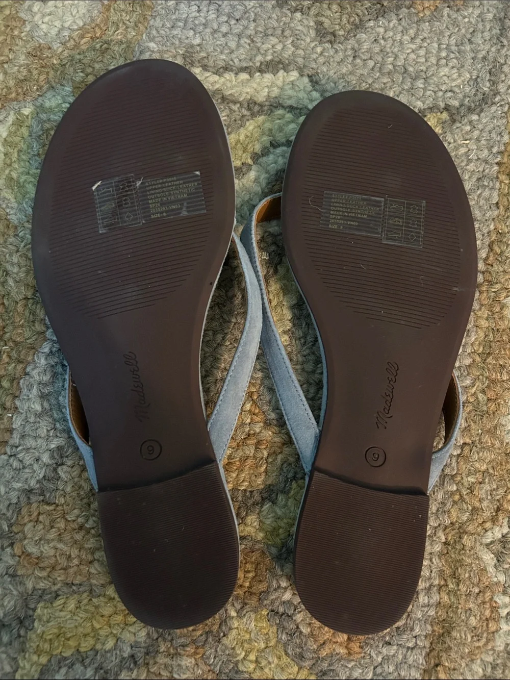 Madewell Iggy Light Blue Suede Thong Sandals